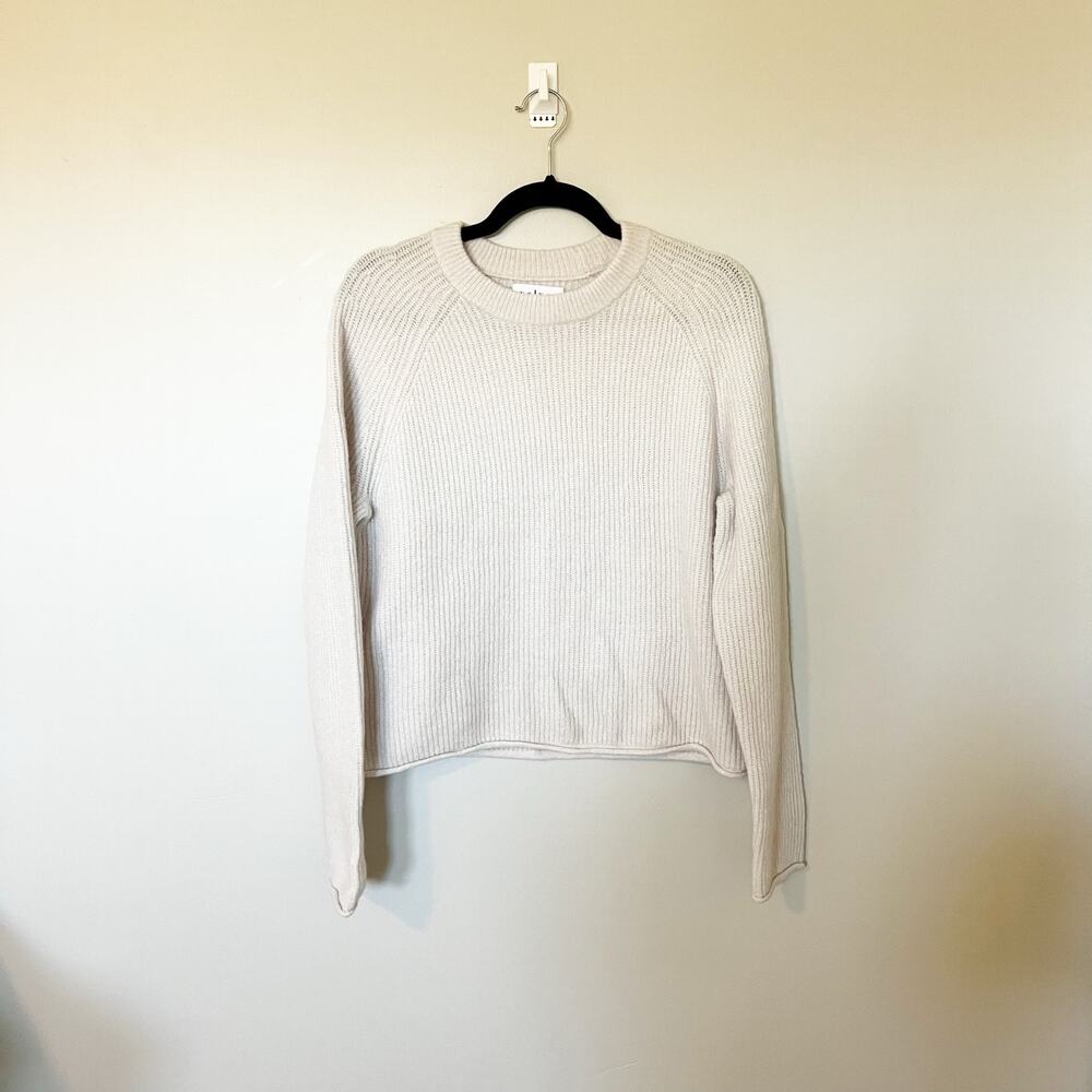 Velvet by Graham & Spencer knit wool yak blend sweater light gray medium